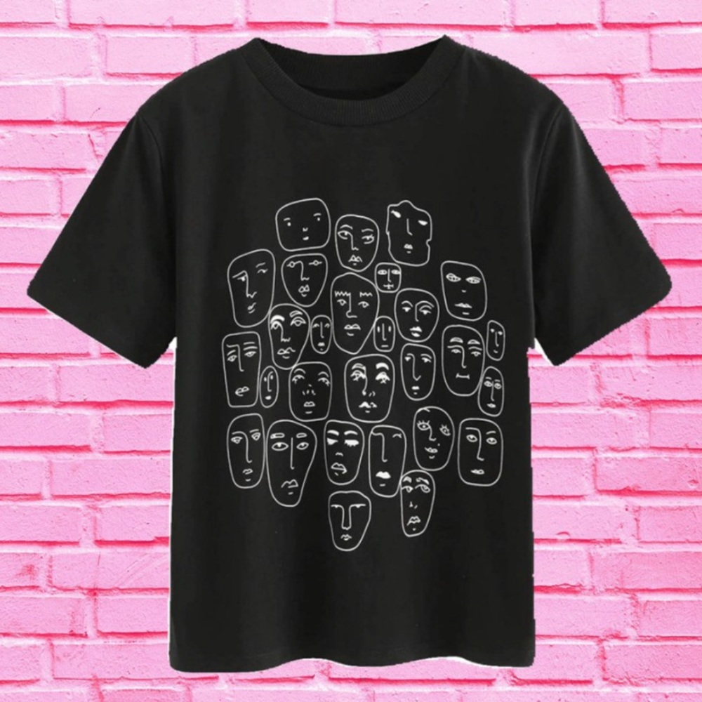 ROMWE many faces tee